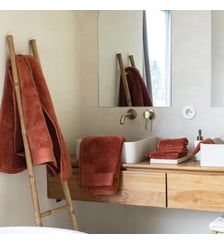 Serviette de toilette 100% Coton BIO, DOUCEUR NATURE Blanc Cerise