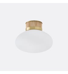 Plafonnier ou applique, en laiton, bambou et verre opaline La Redoute Interieurs
