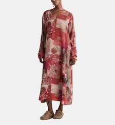 Robe orwell en crêpe de chine imprimé Momonì