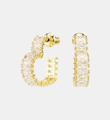 Anneaux d'oreilles Matrix, Cœur, Petites, Métal rhodié Swarovski