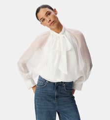 Blouse col lavallière manches ballon Ikks