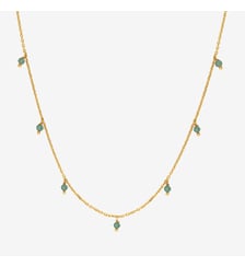 Collier doré agate verte court - milady Caroline Najman