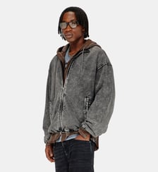 Veste sweat effet denim Diesel