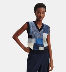 Pull sans manches patchwork Bompard