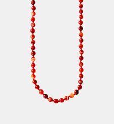 Collier en argent 925 plaqué or jaune 18 carats avec perles d’agate rouge Aristocrazy