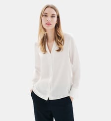 Chemise charline 100% soie - Motif uni - Soie - Coupe droite Caroll