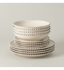 Set Table 12 Pièces avec Bol à Soupe/Pâtes Pearl Costa Nova