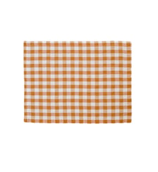Set de table en métis chanvre et coton, PASSION VICHY Blanc Cerise