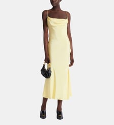 Robe longue en satin de soie à bretelles Balmain