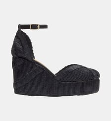 Espadrilles en raphia à talons compensés à bride CHARMIE Castaner