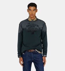 T-shirt manches longues effet corrodé, coutures brutes Diesel