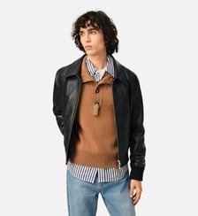 Blouson en cuir d'agneau AMI Paris