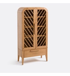 Buffet haut 2 portes 1 tiroir chêne et plaqué Anda La Redoute Interieurs