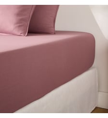 Drap-housse uni, en coton lavé, bonnet 30 cm La Redoute Interieurs