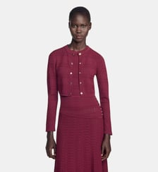 Cardigan court en maille pointelle Sandro