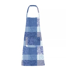 Tablier pur coton enduit motif jacquard vert Mille rameaux emeraude Garnier Thiebaut