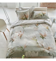 Housse de couette imprimée en satin de coton, YULAN MAGNOLIA Designers Guild