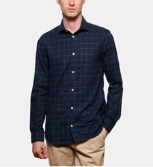 Chemise en flanelle carreaux marine coupe droite Atelier Privé