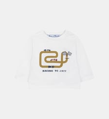 T-shirt - Moutarde coton imprimé racing Tartine Et Chocolat