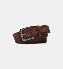 Ceinture en cuir de suède signature boucle signature Lancel
