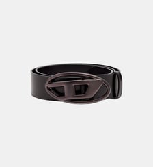 Ceinture 3.9 cm en cuir avec boucle Oval D métallisée Diesel