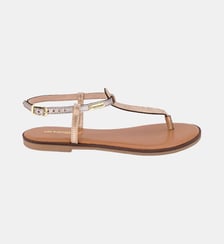 Sandales plates en cuir à entre doigt HANDREA Les Tropeziennes par M. Belarbi