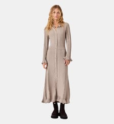 Robe longue en maille texturée Maje