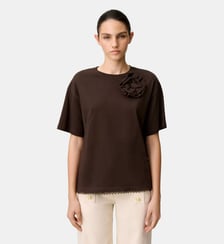 T-shirt jersey fleur ton sur ton Claudie Pierlot