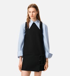 Robe Mini Ceinturée en Laine Vierge AMI Paris