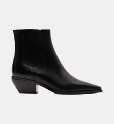 Kira - Bottines En Cuir Veau Lisse Noir Parallèle