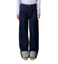 Jean jambes larges denim revers brodé Claudie Pierlot