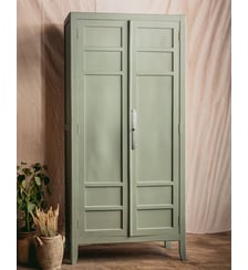 Armoire parisienne en bois gris sauge Blandine N°495- Produit chiné Debongout
