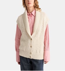 Cardigan bristol en mélange laine/alpaga à points Momonì