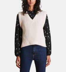 Pull sans manches col V La Fée Maraboutée