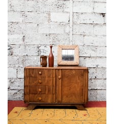 Buffet en bois foncé et doré Gilbert N°810- Produit chiné Debongout