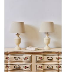Paire de lampes à poser laqué ivoire Suzanne N°503- Produit chiné Debongout