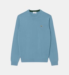 Pull coton uni col rond Lacoste