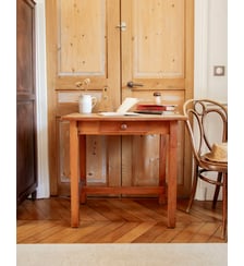 Joli bureau en bois brut Edouard N°1114 - Produit chiné Debongout