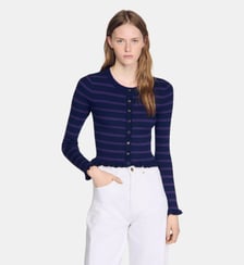 Cardigan en maille à rayures Sandro