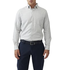 Chemise unie slim en coton et lyocell manches longes Barrhill Rodd & Gunn