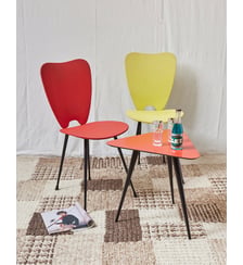 Ensemble de table et chaises coloré Auguste N°14- Produit chiné Debongout