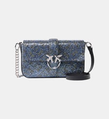 Sac porté épaule baby love bag slouchy en cuir à strass Pinko