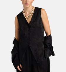 Gilet courtfield en cupro jacquard Momonì