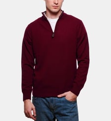 Pull à col zippé en cachemire Bordeaux Atelier Privé
