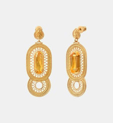 Boucles d'oreilles tiges percées   doré à l'or fin - Noor Satellite