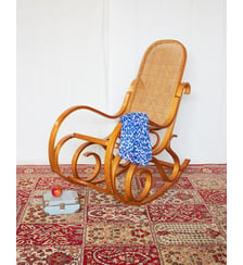 Rocking-chair cannage Alibert N°91- Produit chiné Debongout