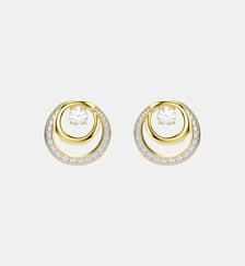 Clous d'oreilles Hyperbola, Doré à l’or 18 carats (750/1000) Swarovski