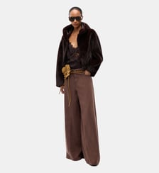 Blouson cropped en fourrure synthétique Pinko