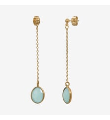 Boucles d'oreilles dorées onyx longues - SERTI PM Caroline Najman