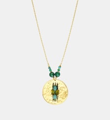Collier pendentif ajustable   doré à l'or fin - Dakota Satellite